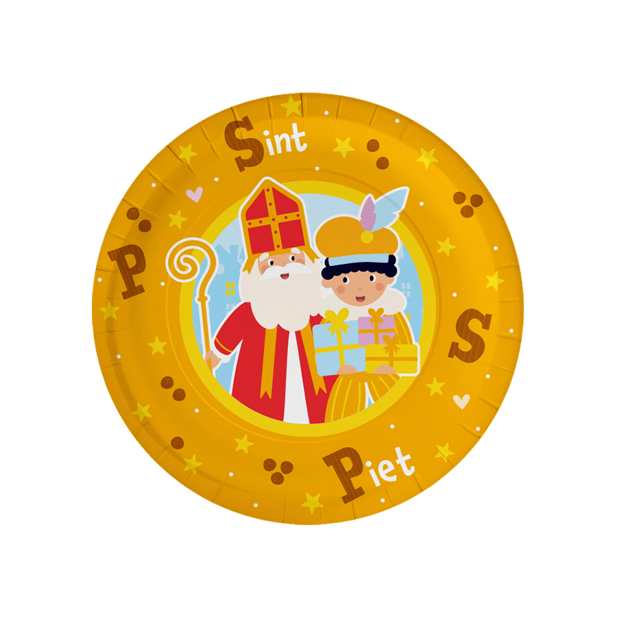 Sinterklaasfeest bordjes Sint & Piet (8 stuks) Sinterklaasfeest bordjes Sint & Piet (8 stuks)