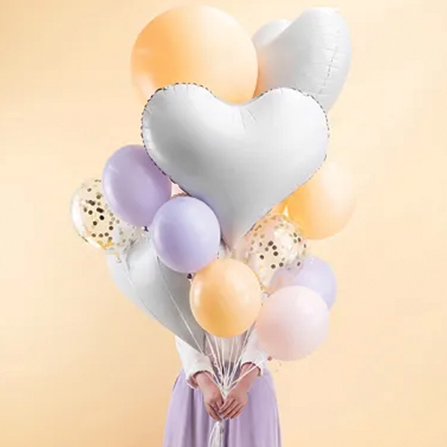 Folieballon Satijnen hart – mat wit (L) Folieballon Satijnen hart – mat wit (L)