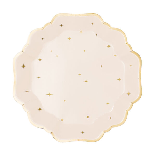 Bordjes met gouden sterretjes (6 stuks)