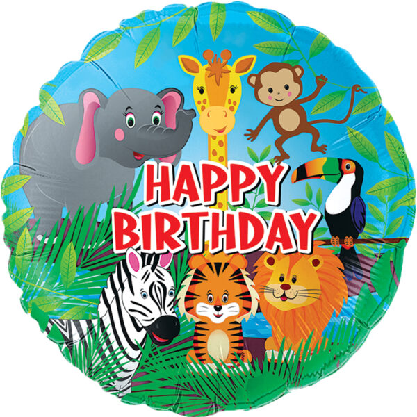 Folieballon Happy Birthday Jungle